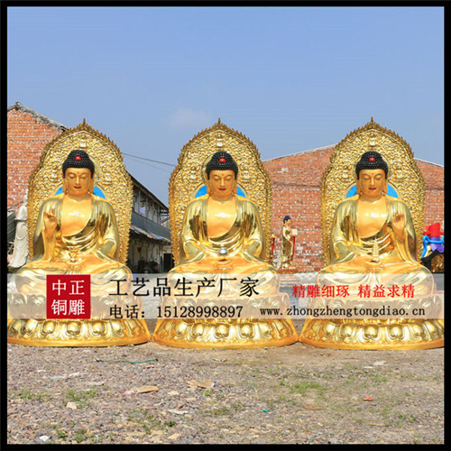 三宝佛指的是释迦摩尼佛，阿弥陀佛，药师佛。是佛家寺庙里经常供奉的佛像