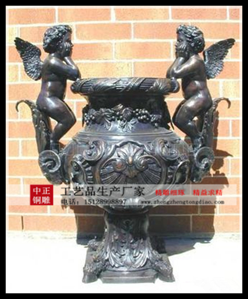 生产铜花盆雕塑